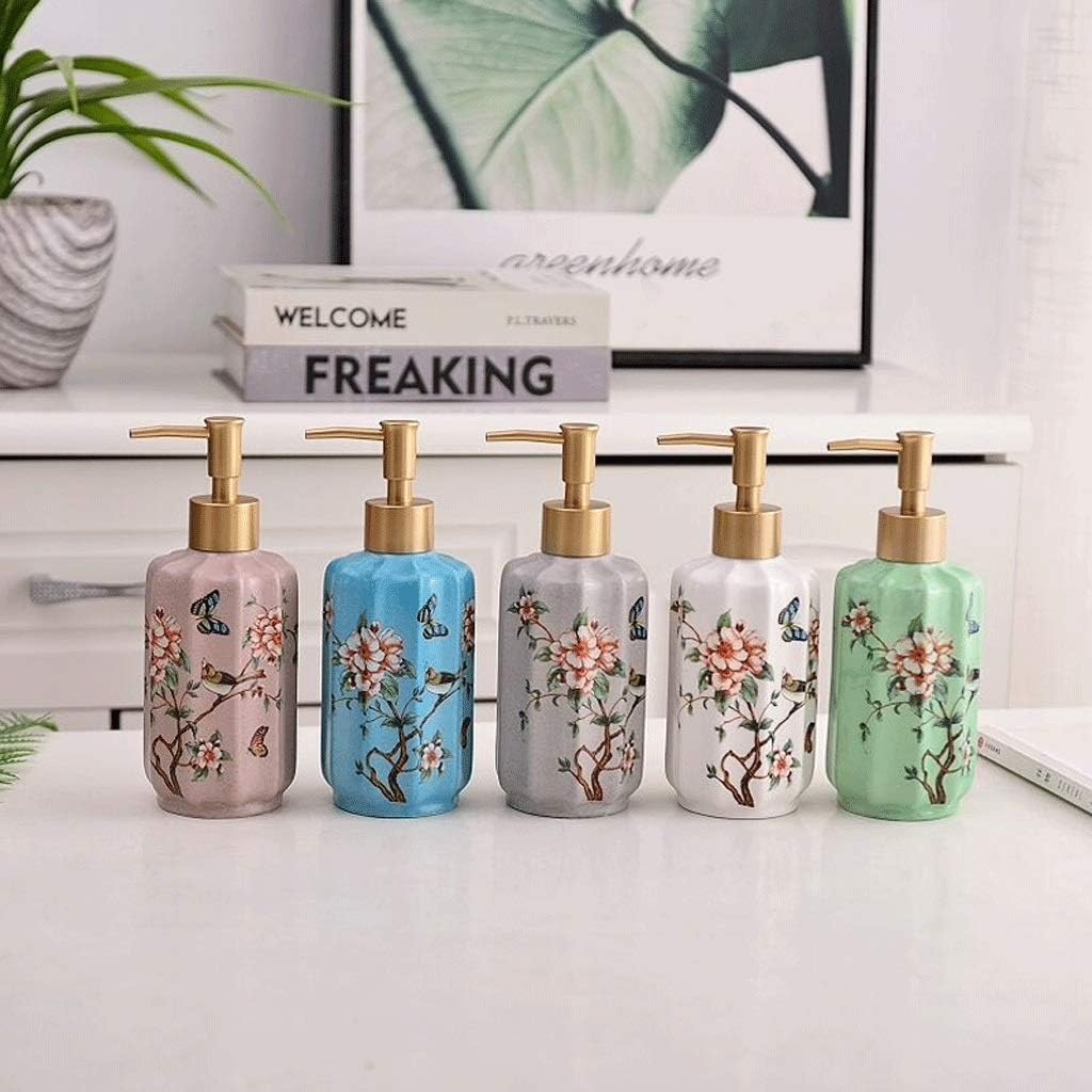 Europese Stijl Zeepdispenser Hervulbare Keramische Lotion Dispenser Druk Lege Vloeistofcontainers 11.8oz Handzeepdispenser