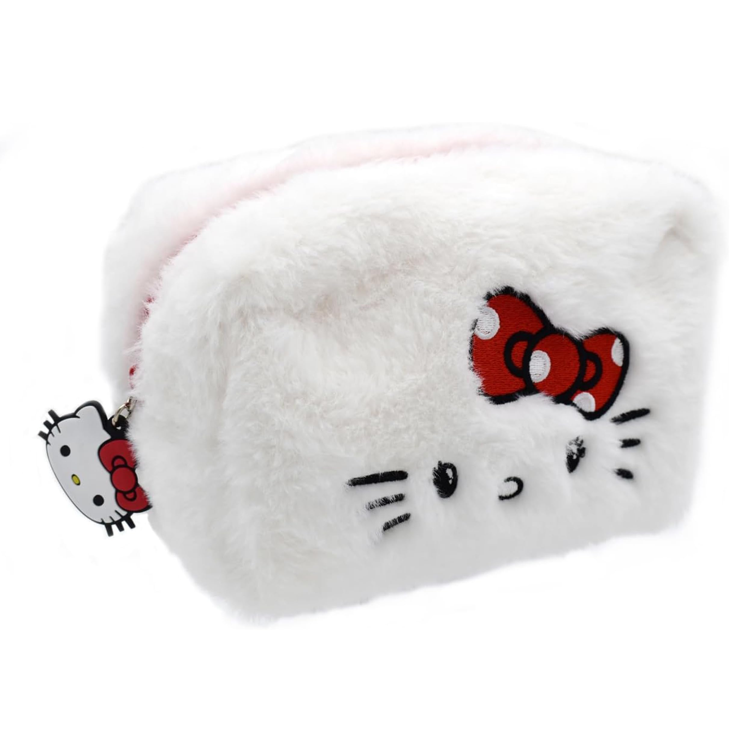 Hello Kitty Federtasche Mädchen – Plüsch Mäppchen Weiß – Schlampermäppchen & Federmäppchen für Kinder Schule & Reise – Kosmetiktasche & Aufbewahrungssetui – Süßes Geschenk für Mädchen