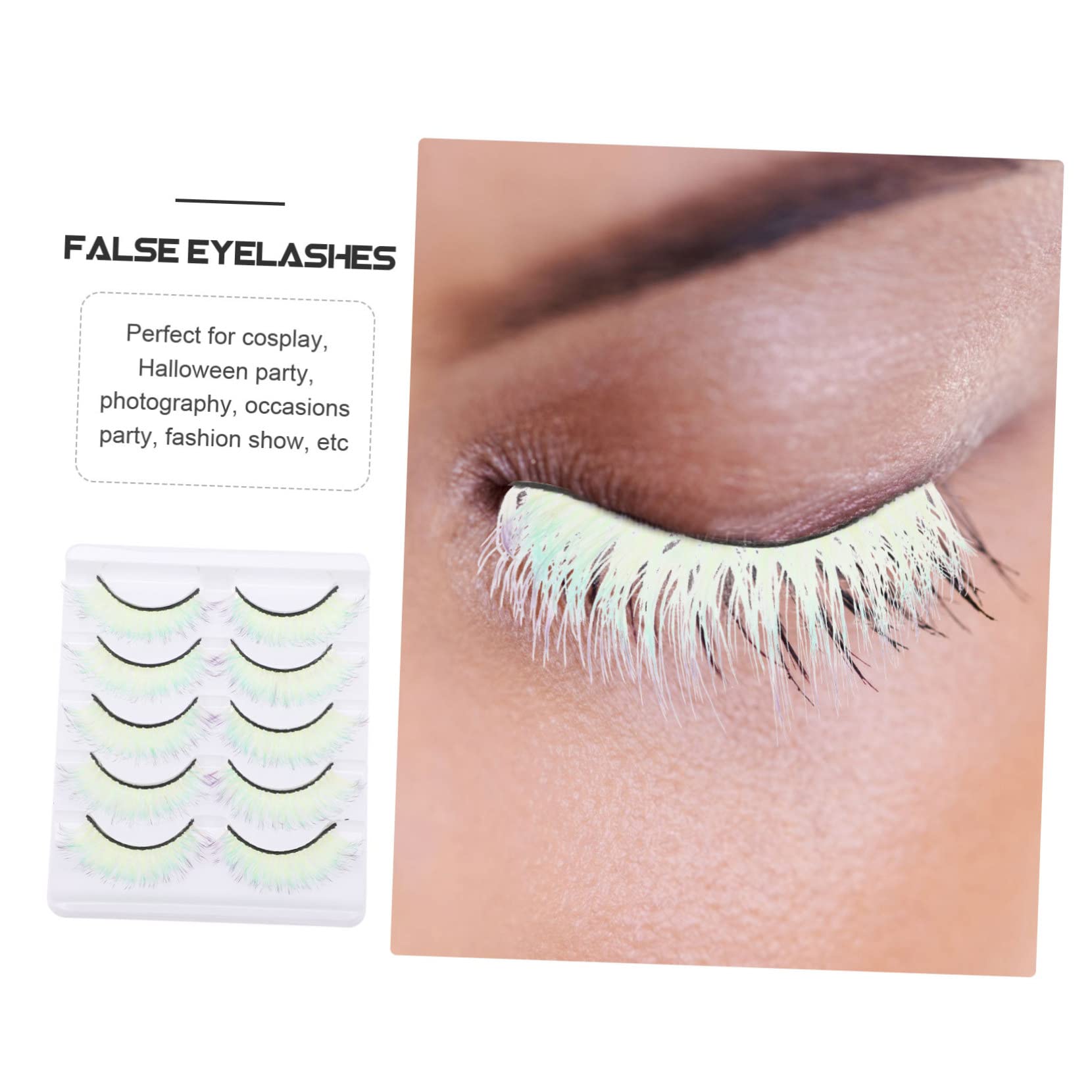 Baluue 20paia Ciglia Finte Fluo Per Donne Extension Di Ciglia Colorate e Leggere Per Makeup e Occasioni Speciali