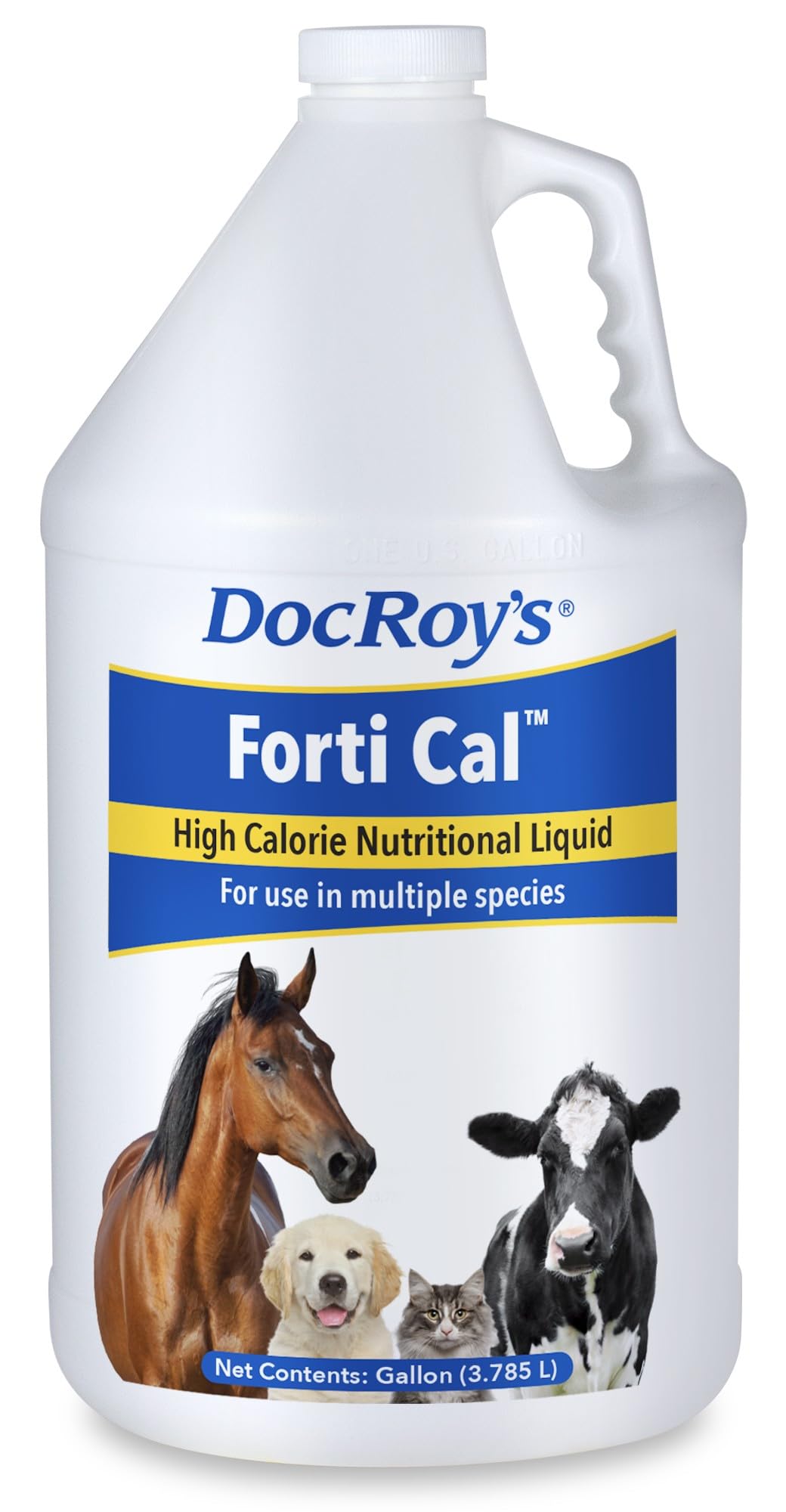 Doc Roy's Forti Cal Liquid, High Calorie Energy Supplement for Dogs, Cats, Horses, Livestock, Supports Weight Gain, Recovery, Hydration, Omega 3 6 9,