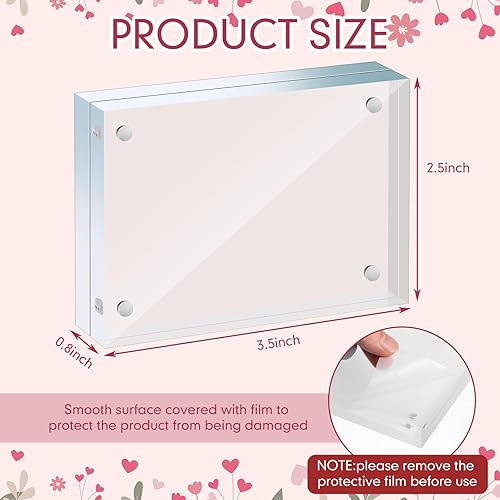 Miniatura 2 de 12 portarretratos de acrílico transparente, marco de fotos de acrílico transparente, pantalla magnética de escritorio de doble cara, marco acrílico