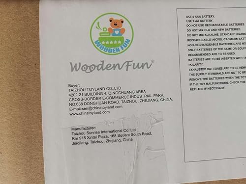 Miniatura 8 de WOODENFUN Juego de cocina para niños, juego de cocina de madera para niños, juego de cocina de chef con luces y sonidos reales, juguetes de cocina