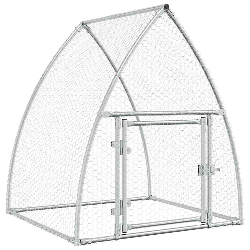 Gabbia per polli in acciaio zincato, 100 x 105 x 120 cm, argento