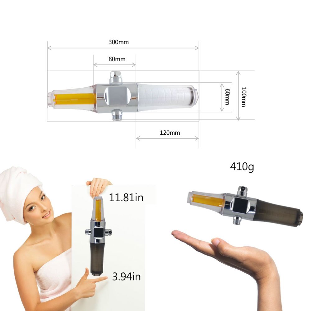 Sonaki Filtro de agua para ducha – doble filtración – use su cabezal de ducha actual –elimina hasta el 99,9% del cloro y las cloraminas, metales pesados, óxido y más