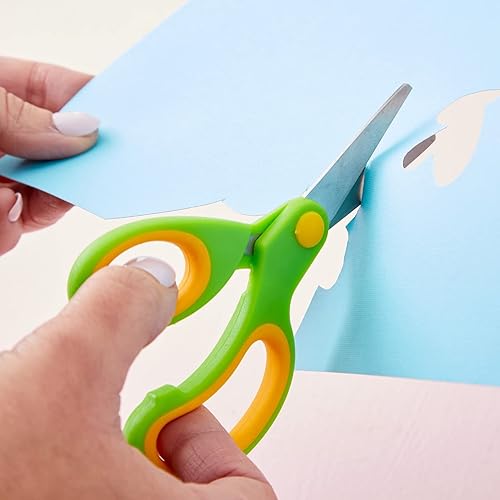 Miniatura 2 de Paquete de 24 tijeras de punta roma para niños, para aula, tijeras a granel para estudiantes, para manualidades, proyectos de bricolaje (3 colores)