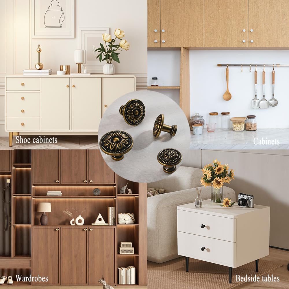 4 Poignées De Tiroir - Boutons D'armoire En Alliage De Zinc Et Tirons