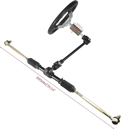 Miniatura 6 de Rueda de dirección de 11.811 in, estante de barra de acoplamiento de piñón, 17.126 in17.1 pulgadas, conjunto de eje ajustable compatible con