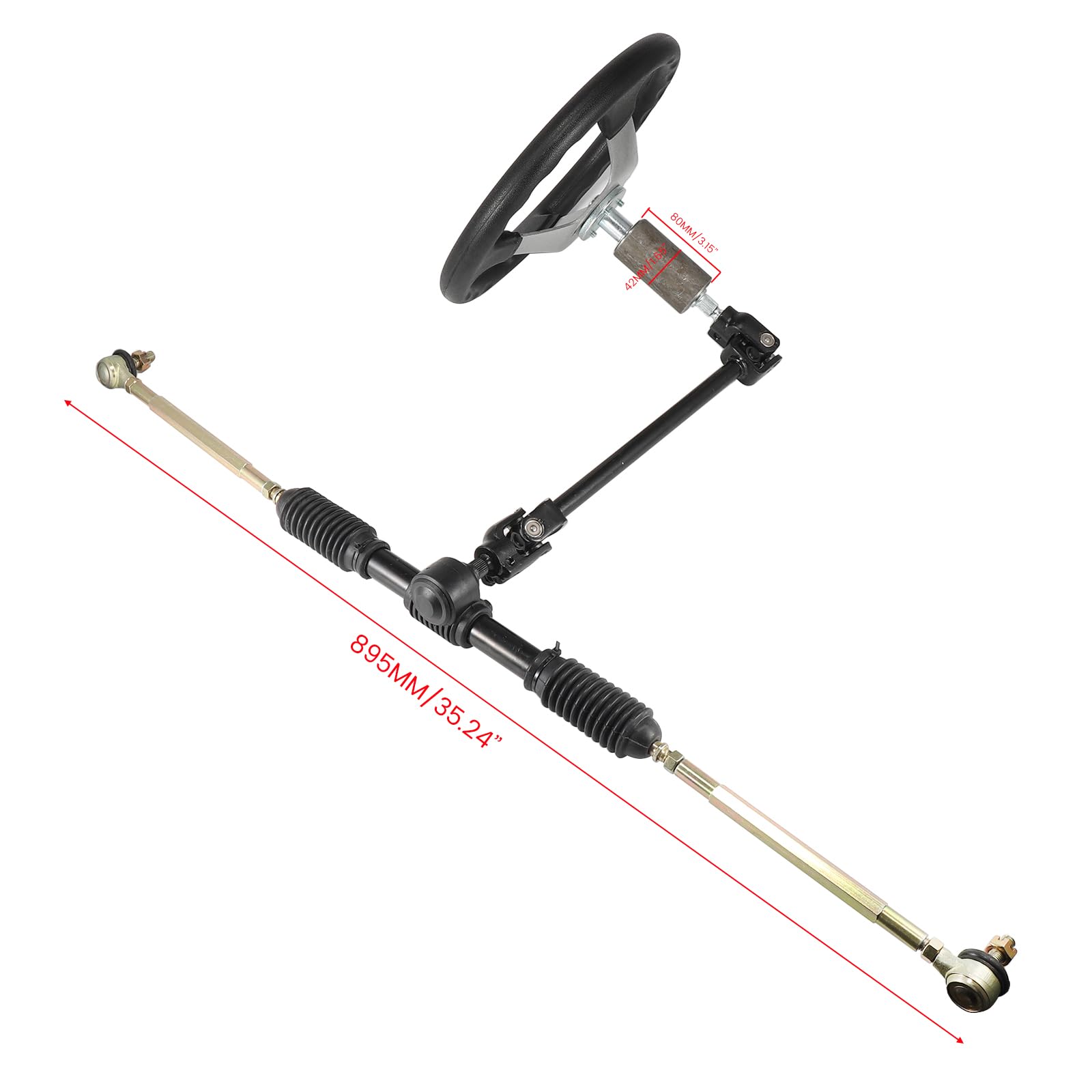 300mm Steering Wheel,Gear Rack Pinion Tie Rod Rack,435mm