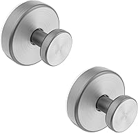 Bntuk Suction Cup Hooks for Shower & Bathroom - Removable Towel Hooks for Glass, Mirrors, Walls - 2 Pack Silver, 15 lbs Hold