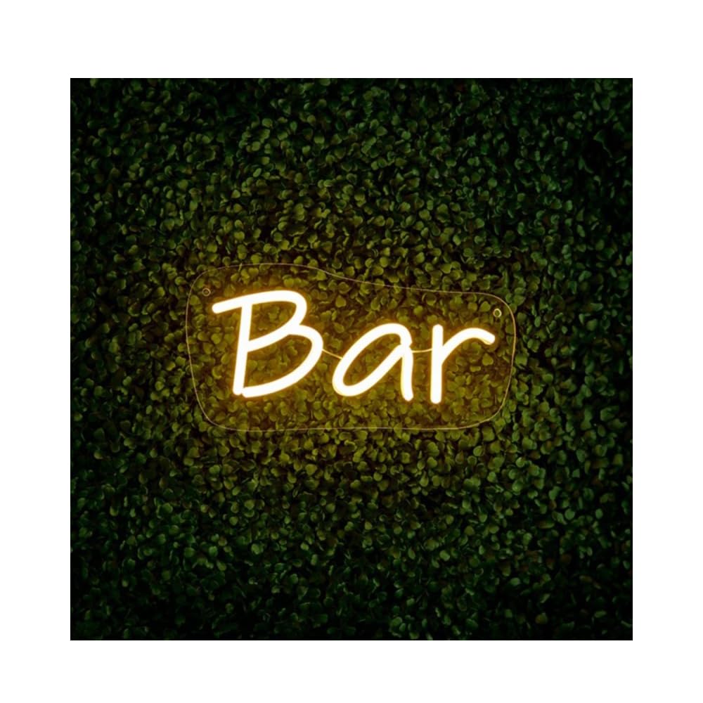 LED Neon Wall Garden Sign - Indoor/Outdoor Decorative Light Mains-operated (Warm White, Bar)