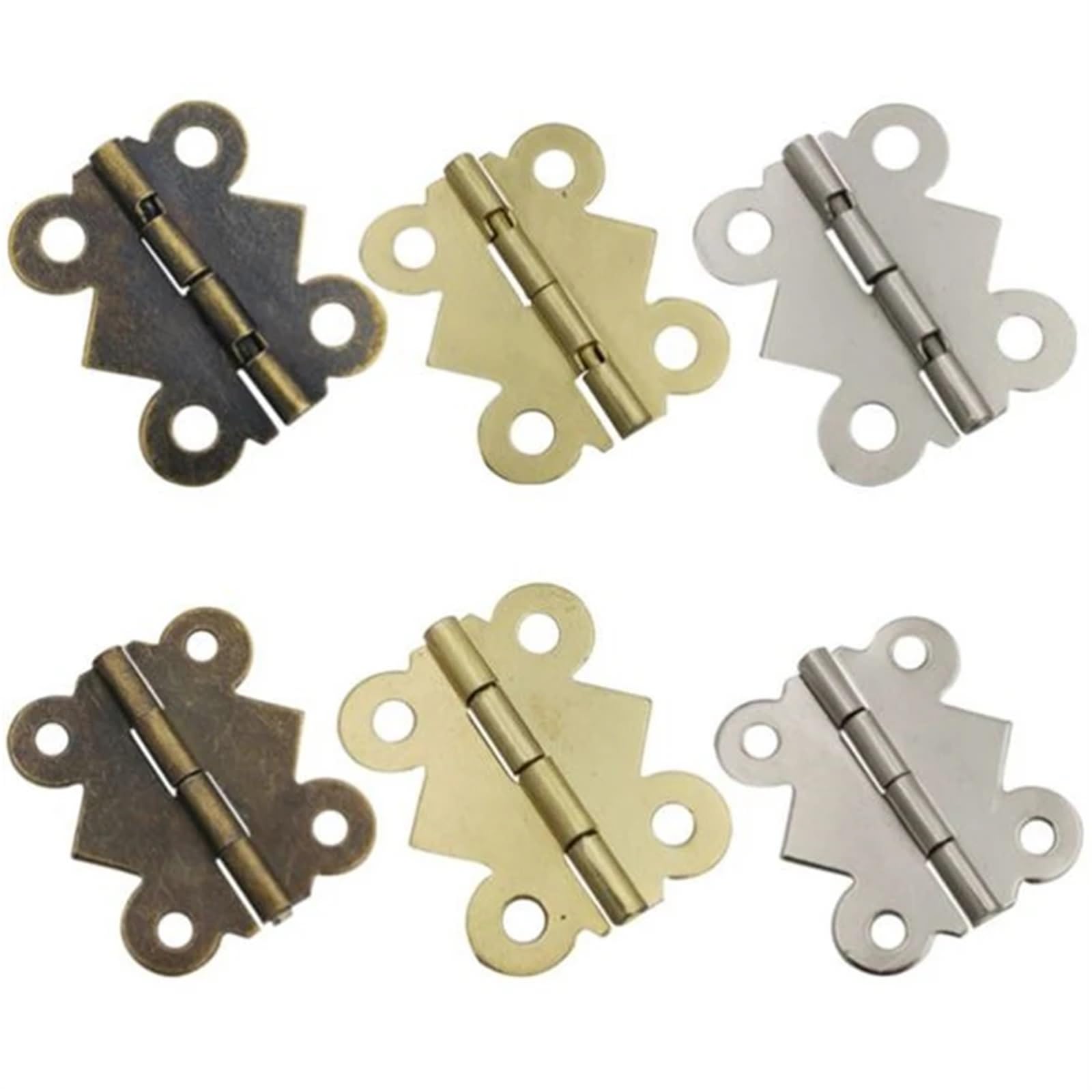 FQJYXWEWL Vintage Decorative Small Hinges Hardware 10Pcs(Bronze-180 degrees)