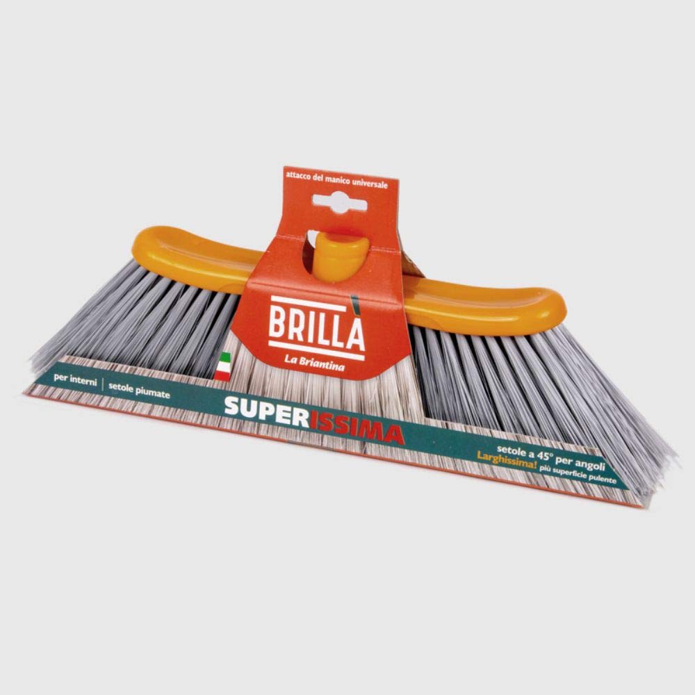La Briantina Scopa per Interni Superissima 40 cm Setole Piumate Semi Rigide Attacco Universale