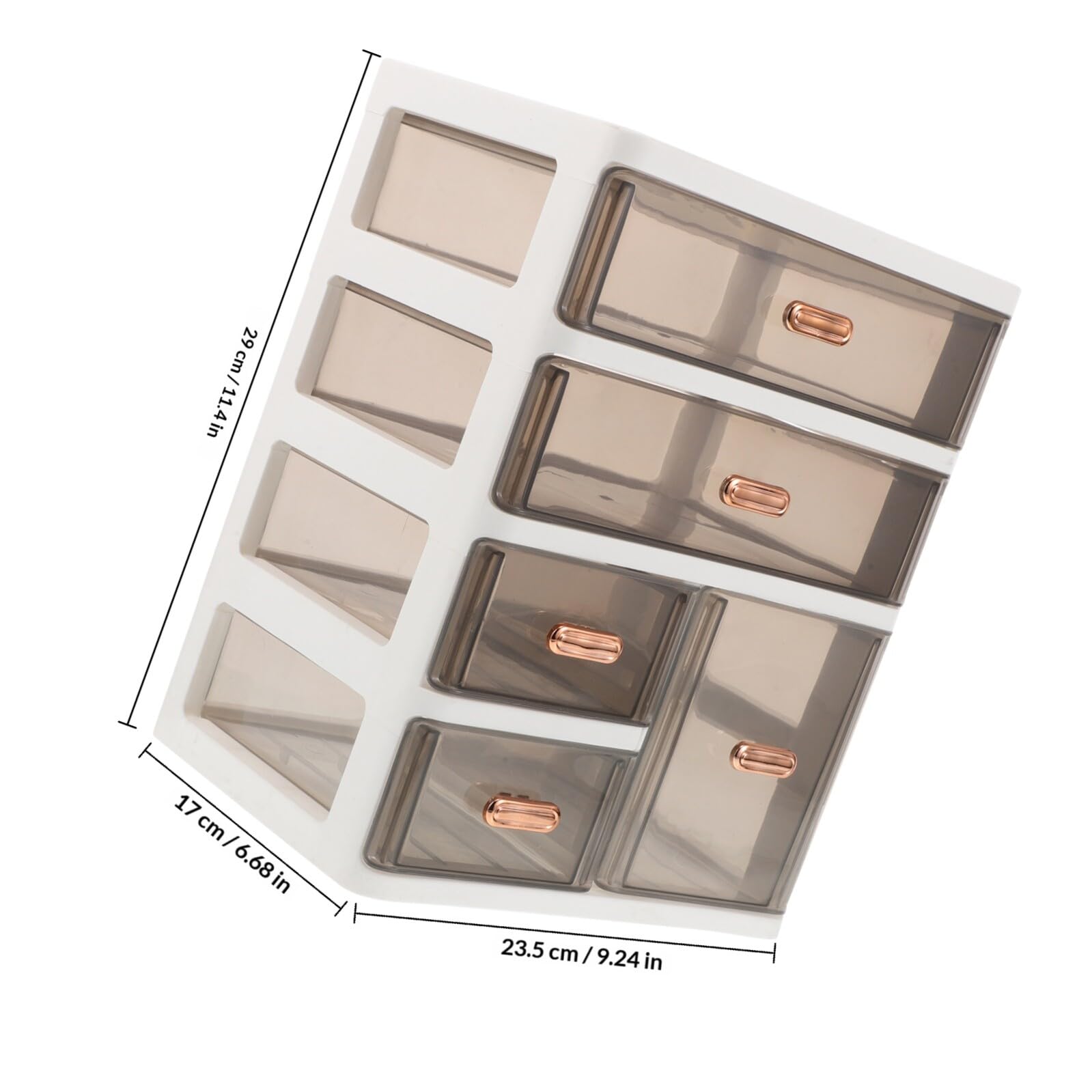Beavorty Organizer da Scrivania Trasparente 4 Scomparti e Cassetti, Scatola Portaoggetti in Plastica per Prodotti per Cura della Pelle e Cancelleria, per Ufficio e Camera da Letto