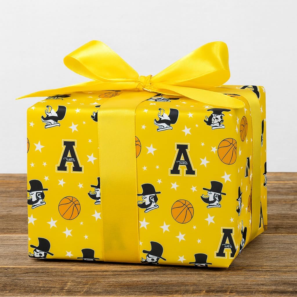 ONDEMAND FAN NCAA Wrapping Paper with Mascot Madness design (Appalachian State Mountaineers,Wrapping Paper 30" x12')