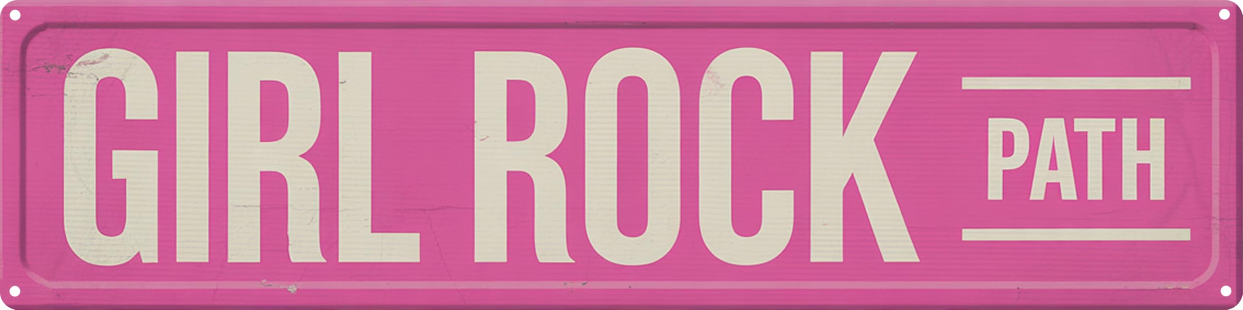 Girl Rock Path Funny Rustic Pink Wall Metal Tin Signs Decor 4x16 in