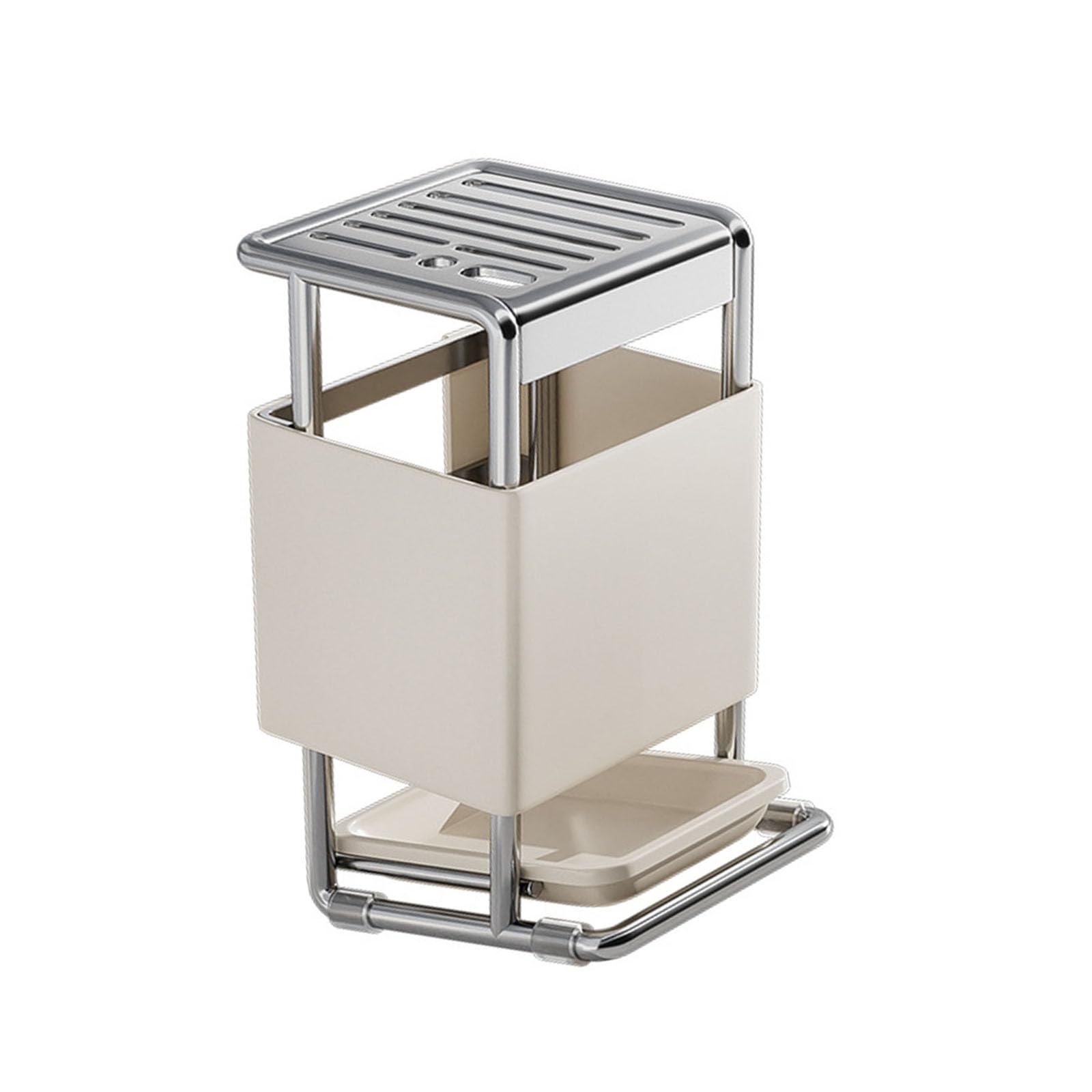 TFAOYS Multifunctional Kitchen Organizes Slanted Cutlery Slot Storage Shelf Carbon Steel Space Efficient Slanted Cutlery Rack Countertops Block
