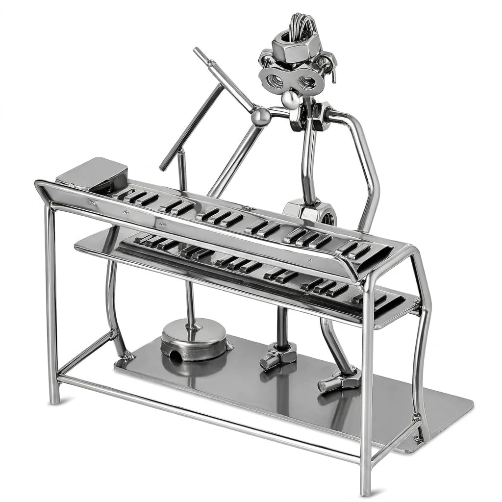 Broadway Gifts Silvertone Keyboard Singer 6 inch Table Top Figurine