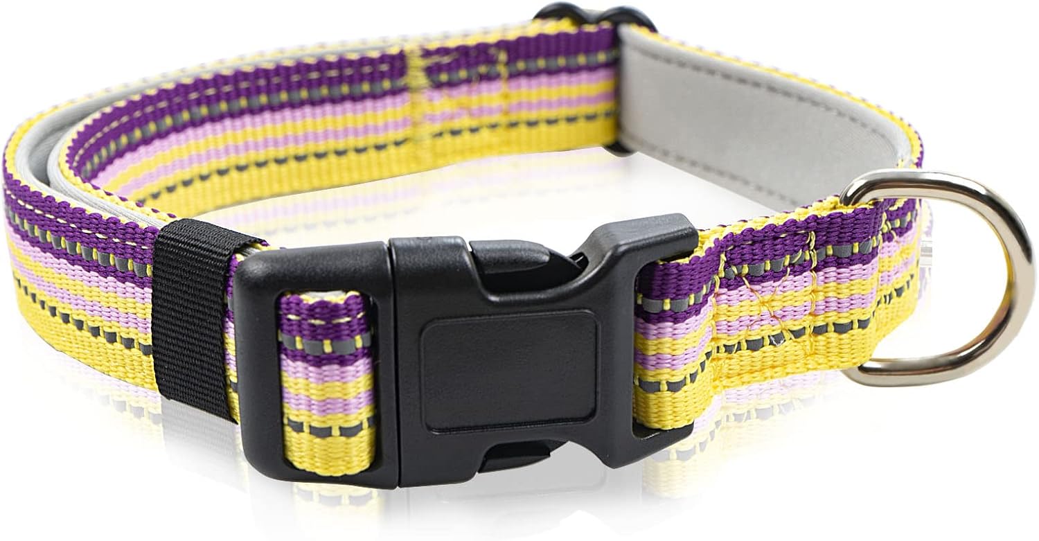 Reflective Dog Collar, Sturdy Polyester Fiber Collars for