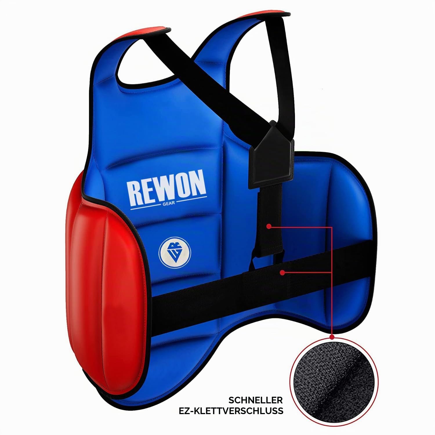 REWON Körperschutz Boxen Kampfsport, Reversible Kickboxen Bauchschutz, MMA Boxen Muay Thai, Karate Kampfweste, Körperschutzweste Taekwondo Brustschutz Körperpanzer Chest Guard