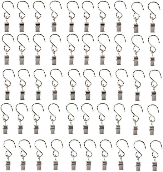 Mydio 50 Pack Stainless Steel Curtain Clip String Party Light and Outdoor Activities Wire-Party Supplies