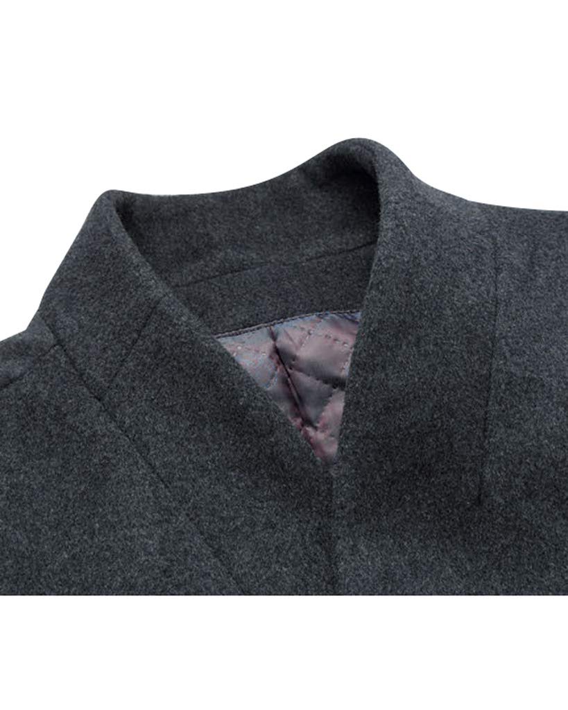 Męski płaszcz wełniany Slim Fit płaszcz biznesowy płaszcze trencz, Styl 1 szary, S