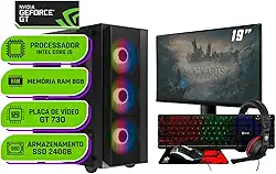 PC Gamer Alligator Shop Intel Core i5 3470, GeForce GT 730 4GB, Memoria 8GB DDR3, SSD 240GB, Monitor 19 Polegadas