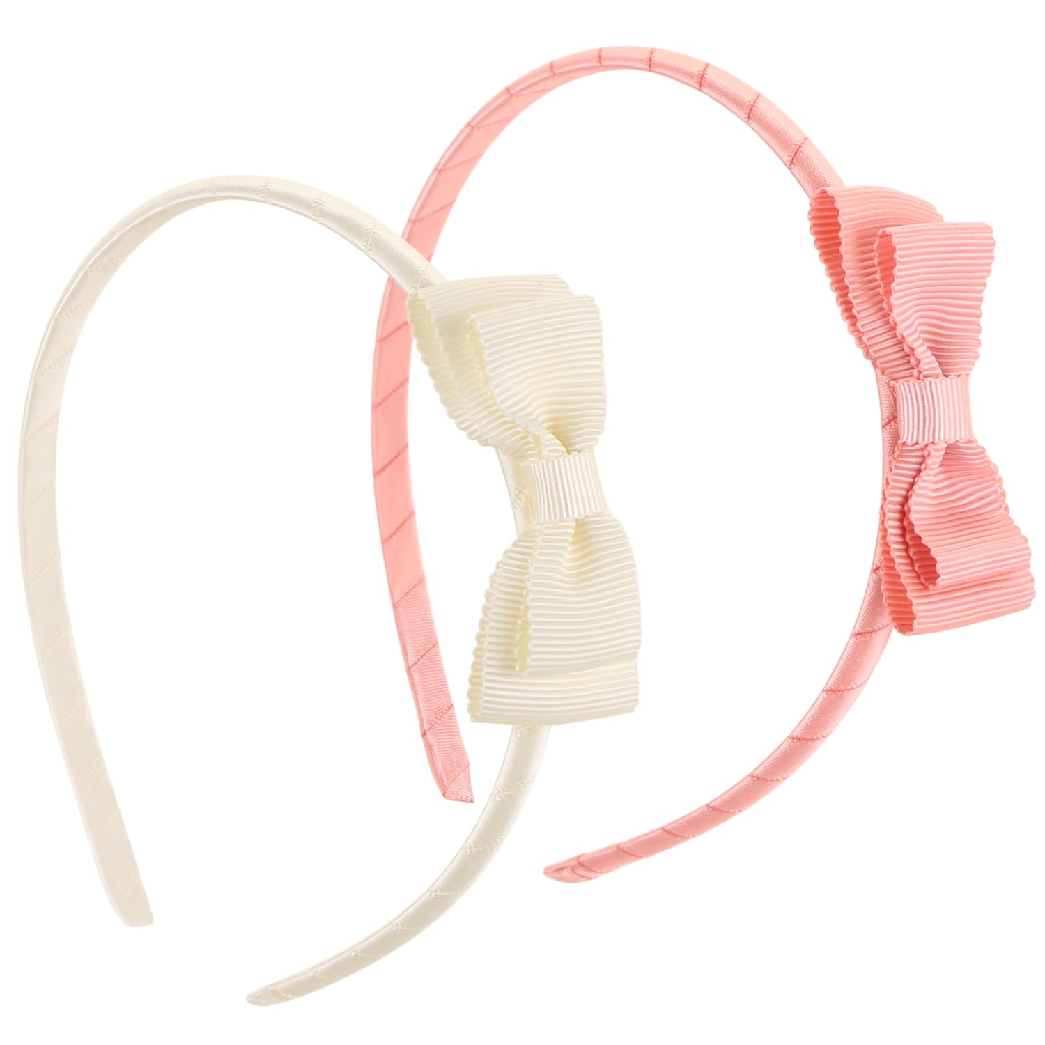 UHOMENY Girls Bow Headbands 2 Pcs Hairband Cute Bow Elastic Hair band Colorful Stretch Headband Little Hair Accessories Double Ribbon Headband for