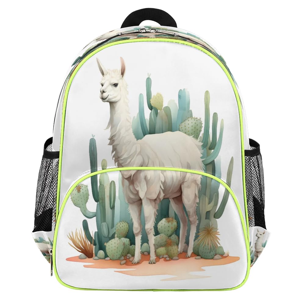 Sac à dos enfants lama motif cactus coloré et résistant taille L
