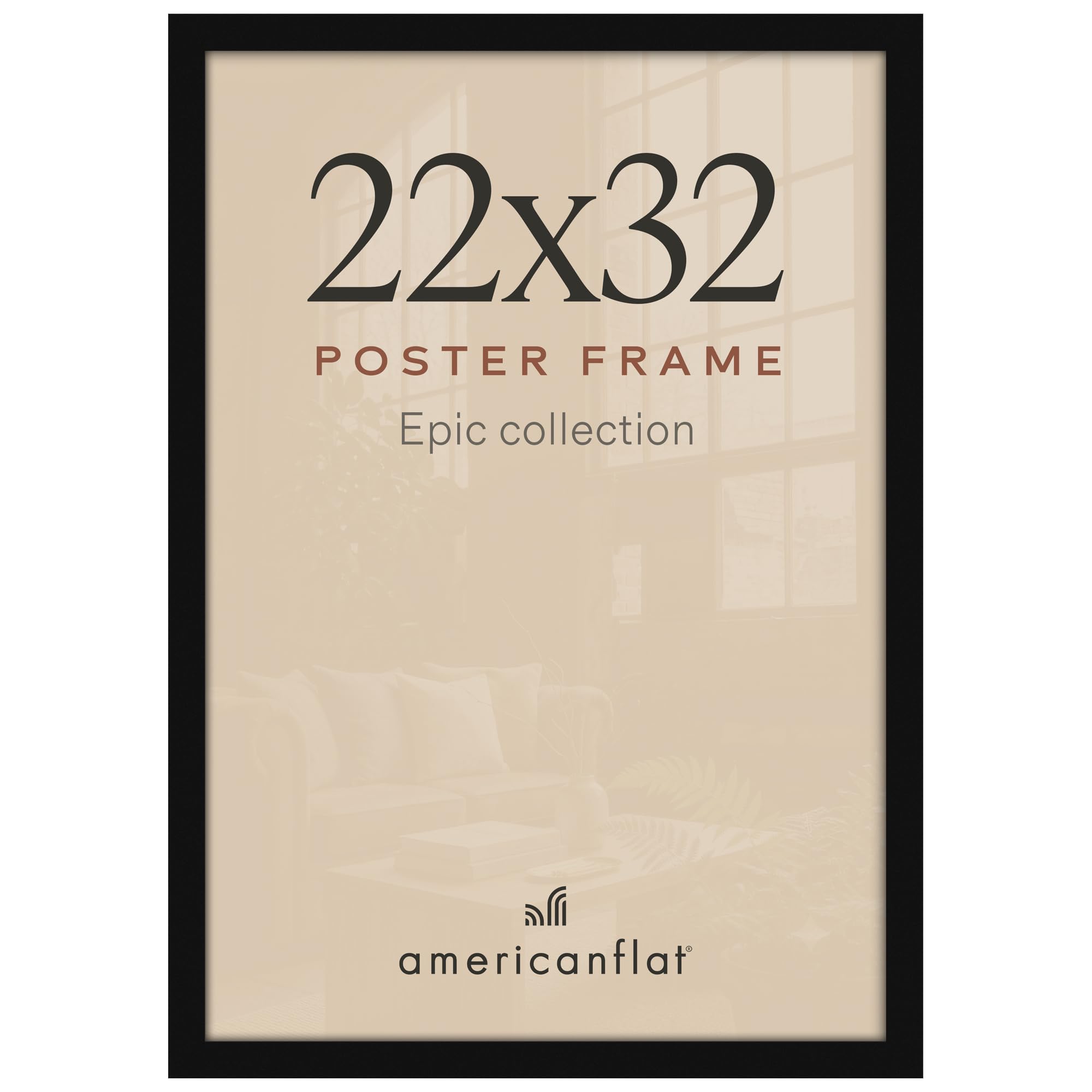 Americanflat 22x32 Poster Frame - Engineered Wood - Black