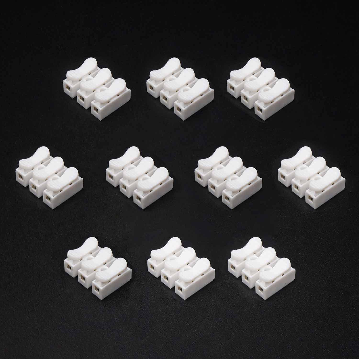 Electronic Spices Pack of 10 CH3 Quick Cable Clamp Terminal Block Connector Spring Wire Connector for LED Light bar Connection Spring Cable clamp