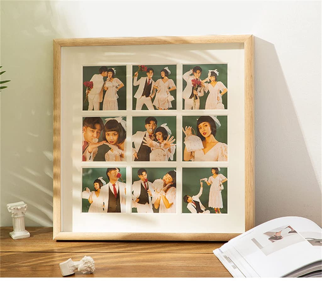 Cadre photo, Support De Cadre Photo for Photos Couple, Avec Mur Suspendu En Carton Tridimensionnel(Argento,25.3 * 25.3cm)