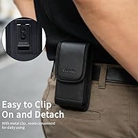 Vista 4 de Funda de cierre magnético para Samsung Galaxy S26, S25, S24, S23, S22, S21, S20, S10, S9, A10e, A01 – Funda de cuero para cinturón con tarjetero