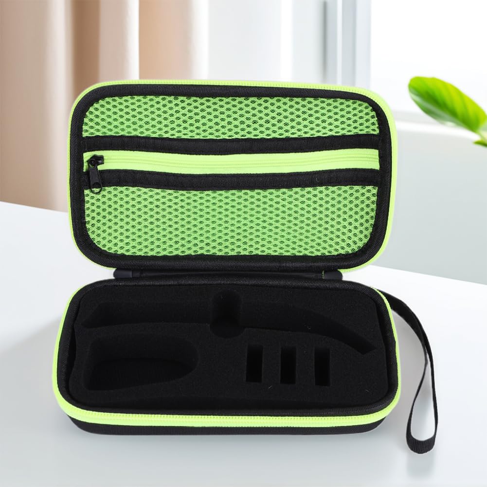 Custodia da viaggio per rasoio elettrico da viaggio, borsa portatile per Philips OneBlade Pro e accessori, Nero e verde, 195x120x58mm/7.68x4.72x2.28inch, casual