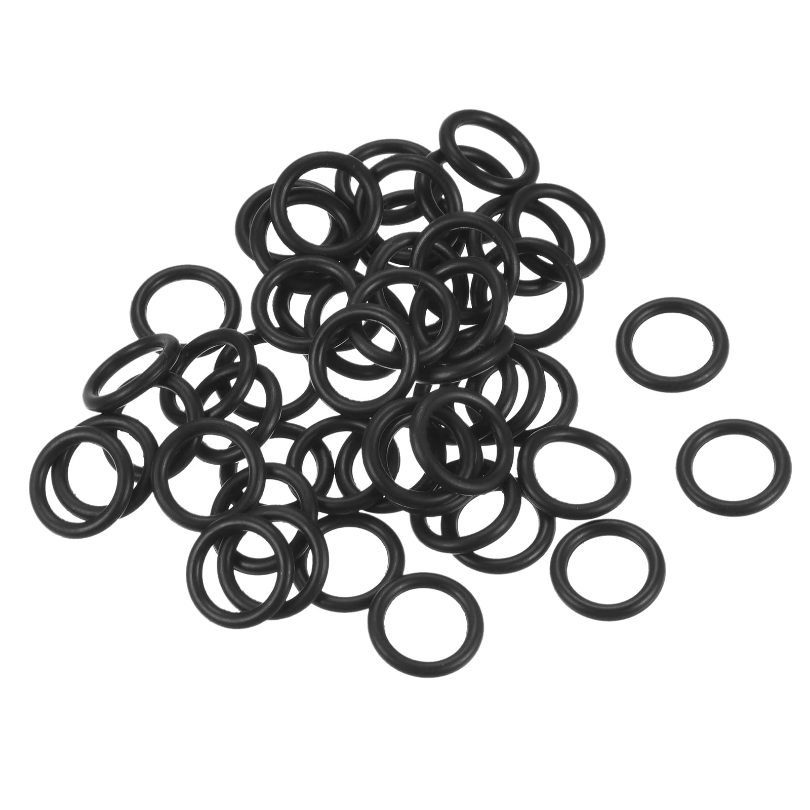 M METERXITY 50 Pack Silicone O-Rings - Garden Water Hose Rubber Sealing Gasket Ring, Soft & Elastic, Apply to Outdoor (7mmx10mmx1.5mm, Black)