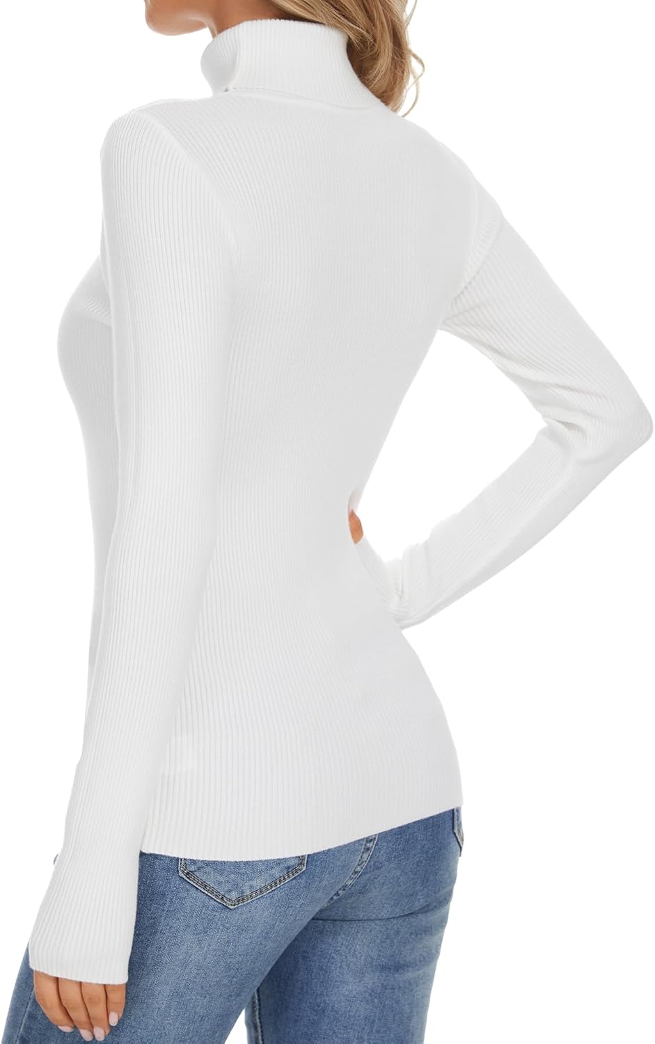 Turtleneck Sweaters for Women Ribbed Long Sleeve Pullover Sweater Slim Fit Jumpers Casual Trendy Knit Tops - Image 2