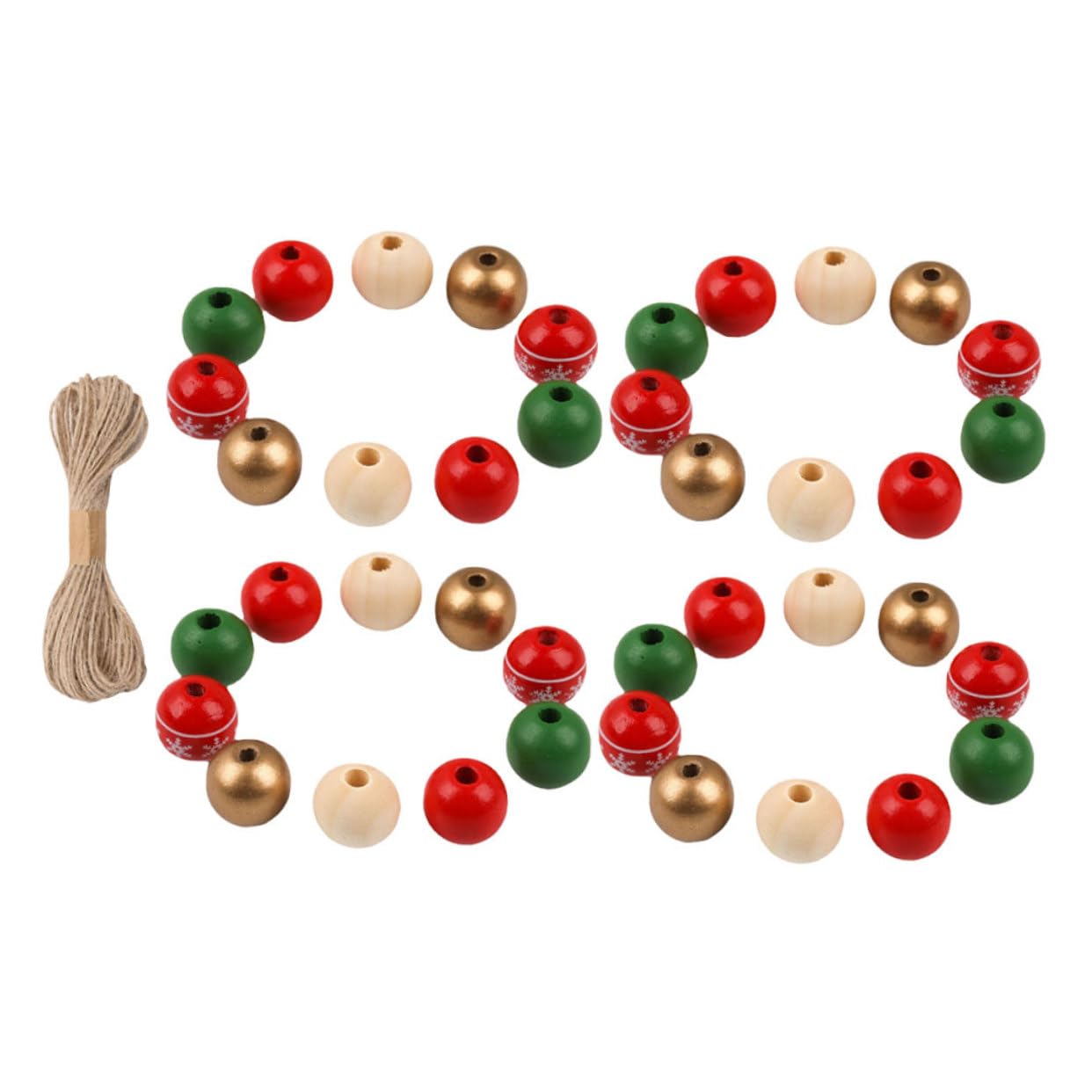 SEWACC 5juegos Cuentas De Madera Cuentas De De Cuerda De Yute Manualidades Para Árboles De Navidad y