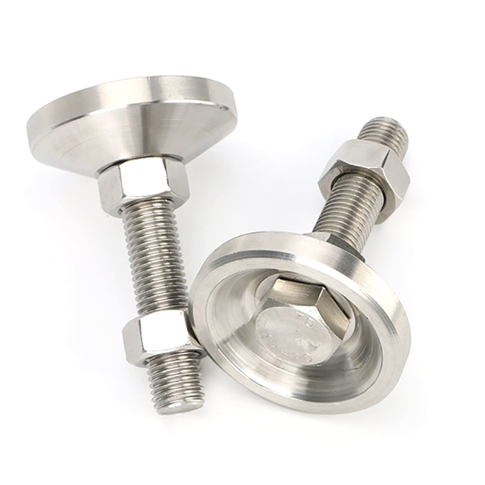 M16 - 4 patas niveladoras roscadas de acero inoxidable 304 600 kg de capacidad de carga ajustables para maquinaria y banco de trabajo, resistentes (diámetro: 80 mm)