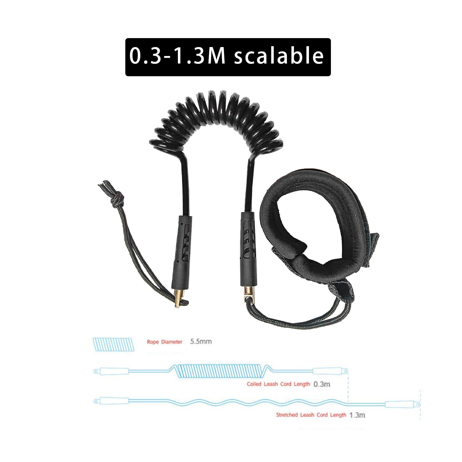 2 Piezas Leash de Surf para Tabla con Cuerda Telescópica Correa de Muñeca Accesorio de para TPU Alta Elasticidad Adecuado Pa