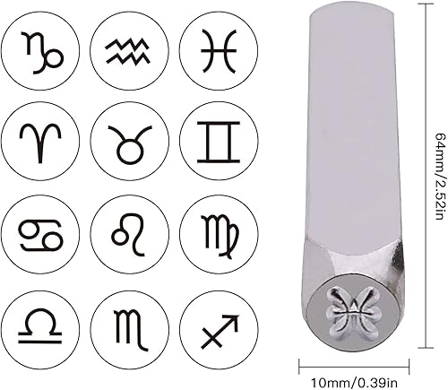 Vista 21 de Tlimus Kit de estampado de metal con temática de ángel, 12 unidades, 0.236 in (1/4 pulgadas), kit de sellos de metal para manualidades, accesorios