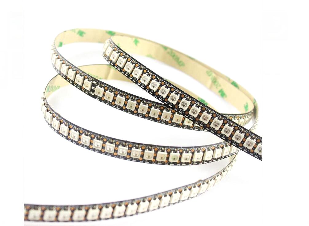 3.2FT 144 LEDs/Pixels/m 1m WS2812B Black PCB Individual Addressable Full Color led Pixel Strip Dream Color Non-Waterproof