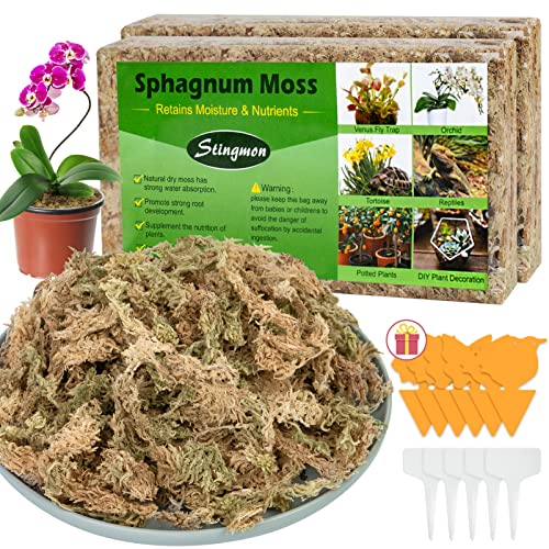 50QT Sphagnum Moss for Plants Roots, Sphagnum Moss for Reptiles Orchid