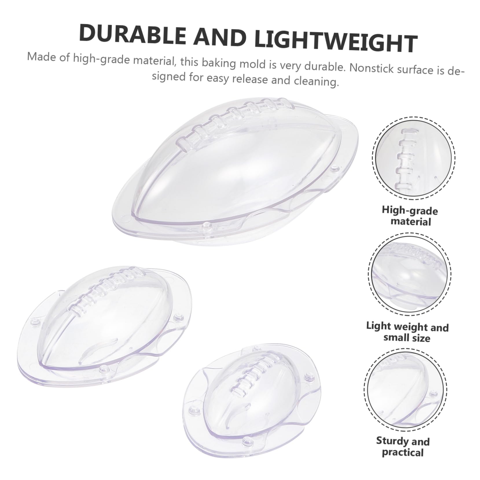PRETYZOOM 4 Sätze Kuchenformen Bälle Rugbyform Rose Eiswürfelform Kuchenform Fußball Eisform Frostform Kit Sport Rugby Union Fußball Rugbyball Backen Kuchen 3 Stück * 4