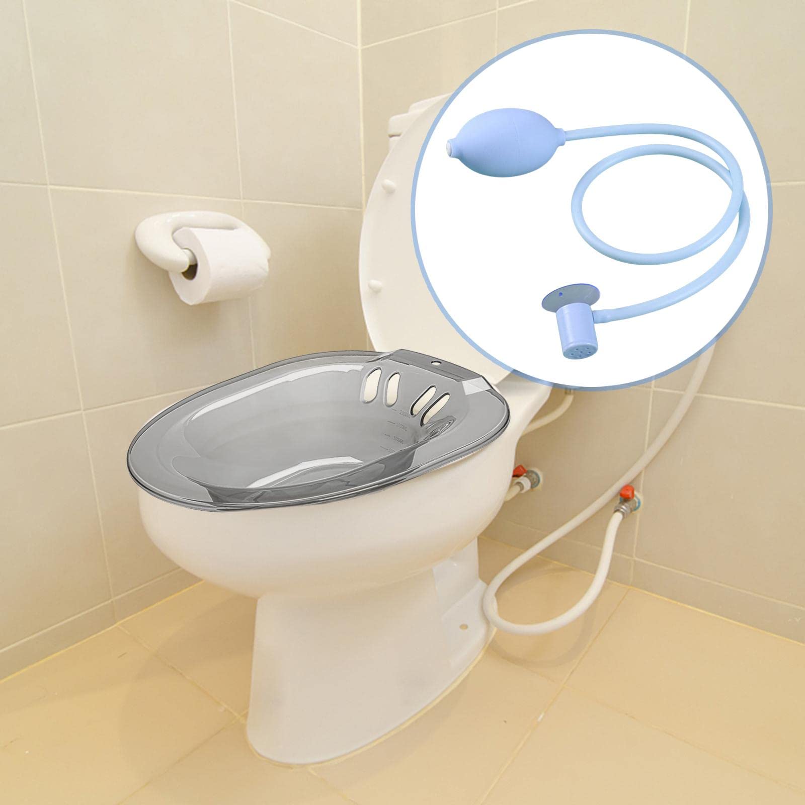Składana wanna toaletowa 2000 ml, bidet z spłukiwaczem, umywalka biodrowa dla dorosłych, siedzisko parowe, konstrukcja bez przysiadów do większości toalet, niezbędne rozwiązanie higieniczne