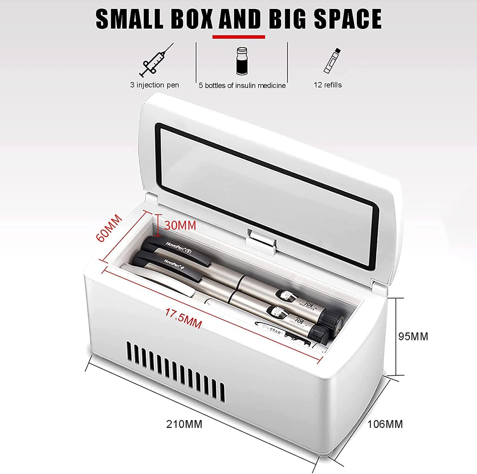 Amazon.co.jp: バッテリー付きミニ冷蔵庫薬用冷蔵庫とインスリン