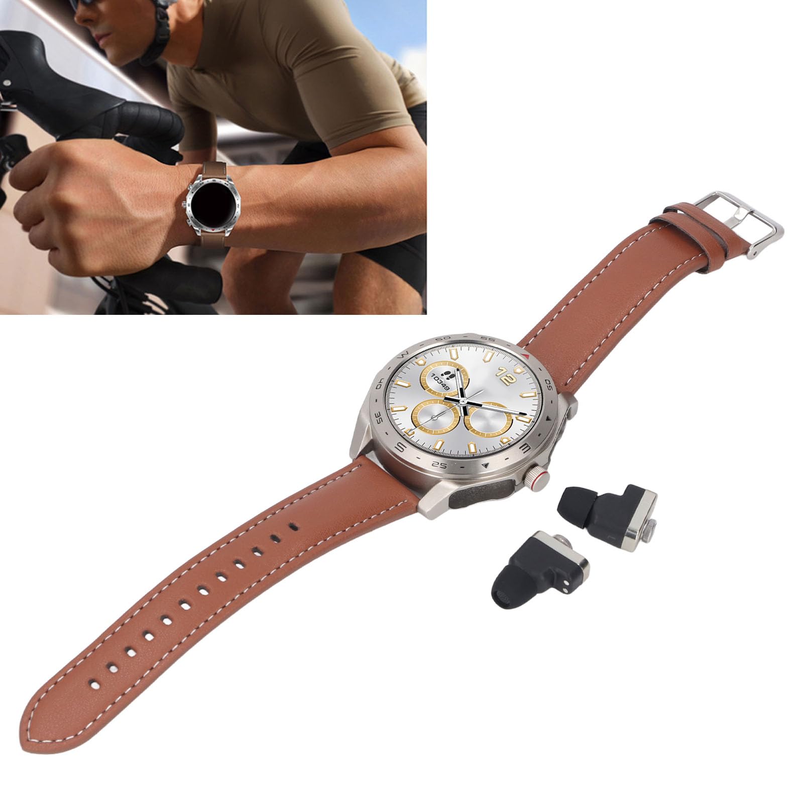 FLEXMAN Smart Watch Z Słuchawkami, 1,52 Calowy Ekran HD 2 W 1 Bluetooth Smartwatch, Fitness Tracker Playback Bluetooth Call Smartwatch I Słuchawki Dla Mężczyzny Kobiety