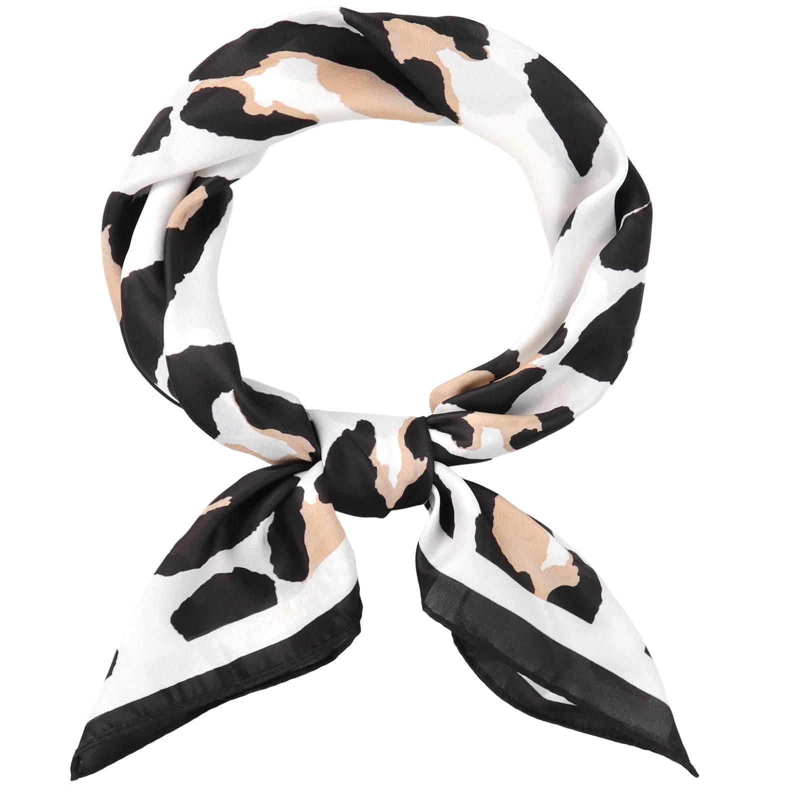 Head Scarf For Women, White Base Leopard Print Design, Versatile Fashion Accessory, Lightweight And Soft Fabric, One Piece Scarf For Daily Use, Elegant Style-image-37