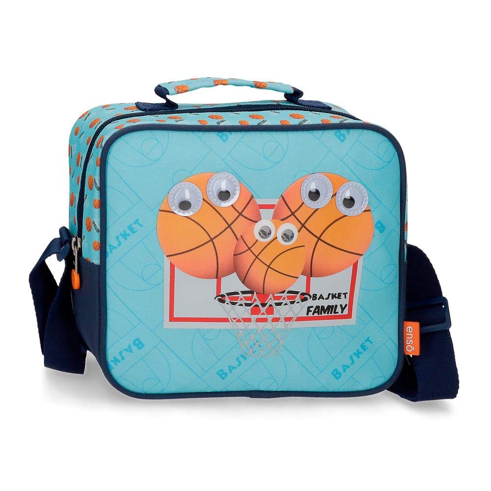 Enso Basket Family Neceser con Bandolera, Niños, Azul, 23x20x9 cm