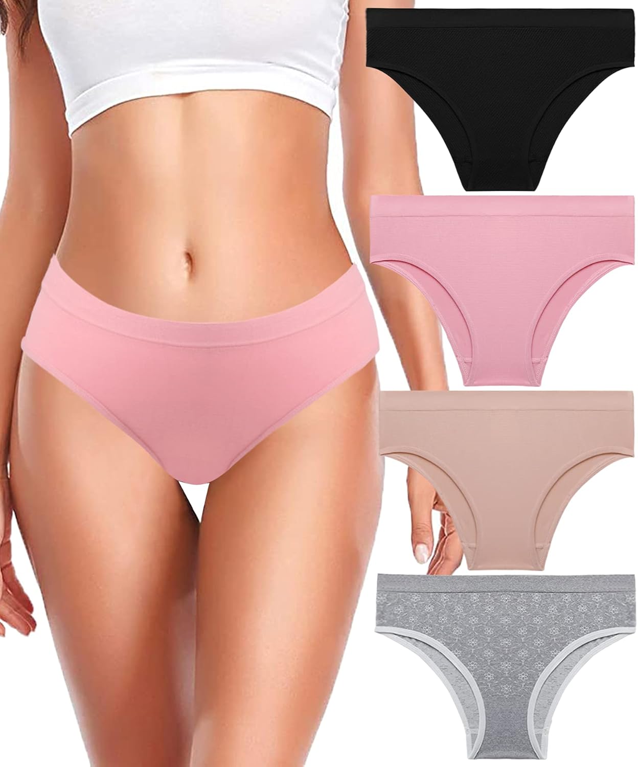 Womens Hipster Panties Seamless Underwear Soft Stretch Cheeky