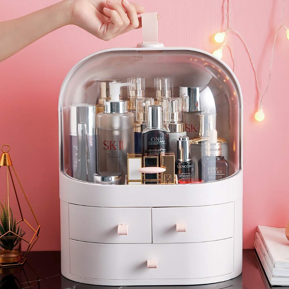 Caja de Almacenamiento de cosméticos, Caja de Almacenamiento Transparente - Joyas - Múltiples cajones - Fácil de Transportar - Adecuado para almacenar cosméticos de Mujeres - Dormi