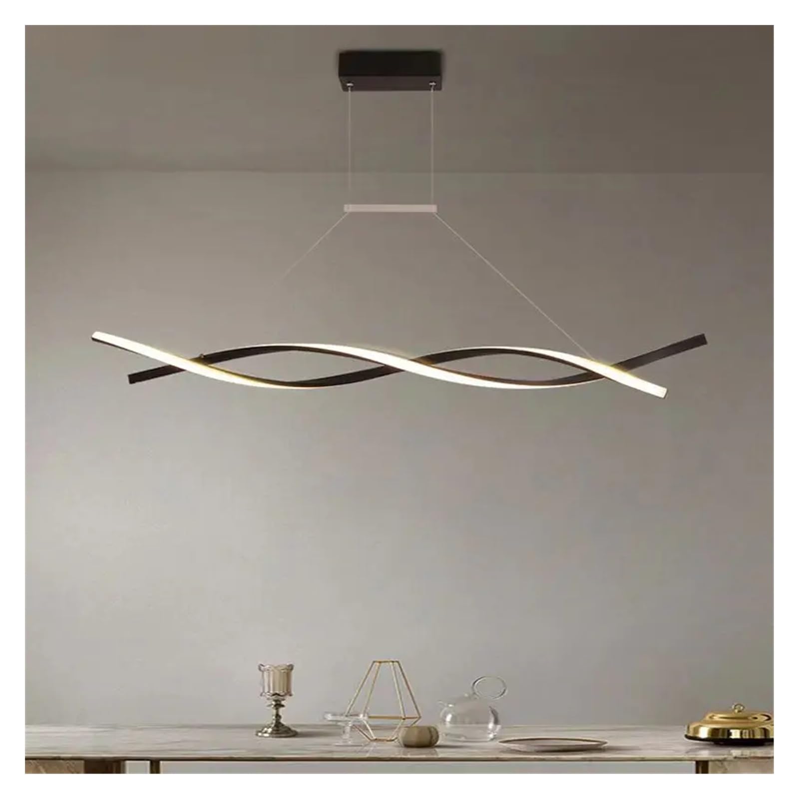 Suspension géométrique moderne à 3 couleurs de lumière pour cuisine